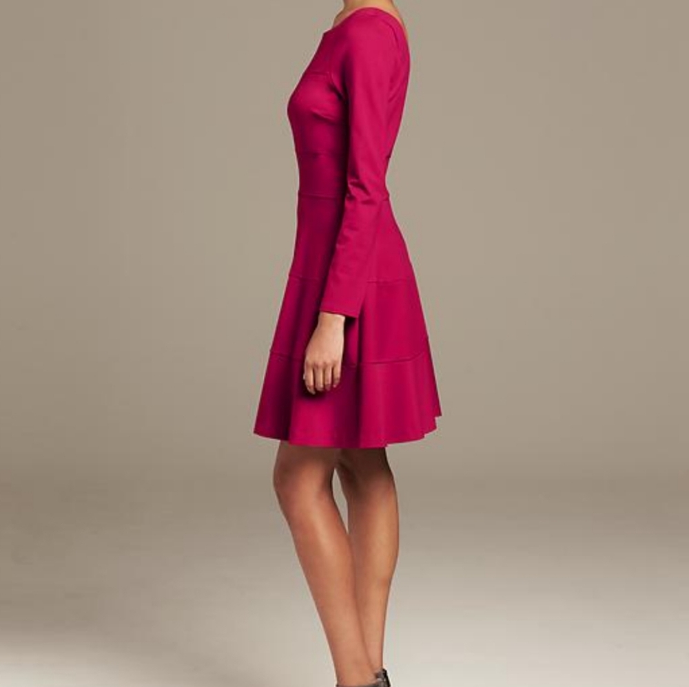 Banana Republic • seamed ponte flare-and-fit dress - Picture 2 of 10